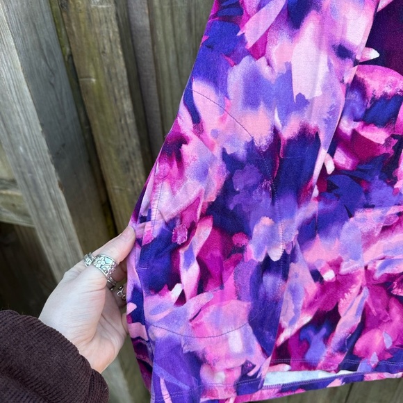 LOGO by Lori Goldstein Casual Stretch Jersey Knit Floral Summer Print Tunic Tops - Picture 3 of 10